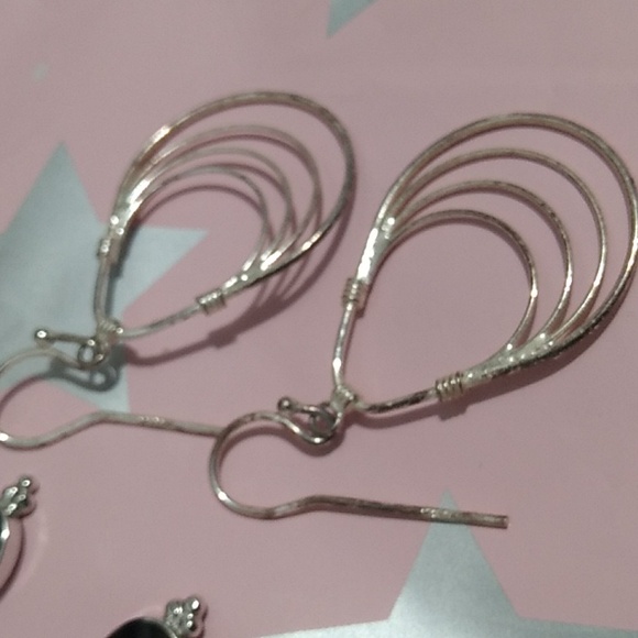 Onyx & Sterling Silver Earring Bundle 2 Pair Bundle - Picture 5 of 9